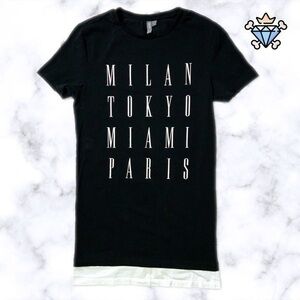 ASOS MEN CITY TEXT PRINT LONGLINE MUSCLE FIT TEE SIZE MEDIUM STREETWEAR SLIM FIT